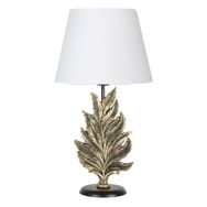 Qdec Modern Dizayn Gold Beyaz Yaprak Abajur