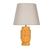 Qdec Modern Dizayn Sarı Bej Moai Abajur