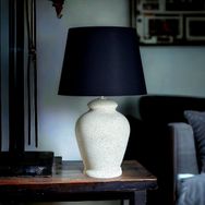 Qdec Rustik Granit Siyah Vintage Seramik Abajur