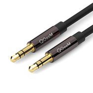 Qgeem QG-AU04BD300 Erkek-Erkek 3 mt Altın Uçlu Siyah AUX Audio Kablo
