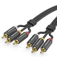 Qgeem QG-AU13 Siyah 3.05 mt RCA AUX Audio Kablo