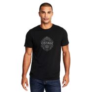 Qivi 1975 Vintage Baskılı Örme Erkek Siyah T-shirt