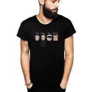 Qivi A Series Of Unfortunate Events Face's Baskılı Siyah Erkek Örme T-shirt