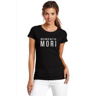 Qivi A Series Of Unfortunate Events Memento Mori Baskılı Örme Siyah Kadın T-shirt