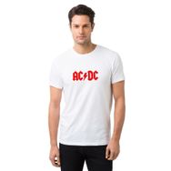 Qivi Acdc Logo Kırmızı Baskılı Beyaz Erkek Örme T-shirt