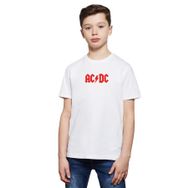 Qivi Acdc Logo Kırmızı Baskılı Beyaz Unisex Çocuk T-shirt