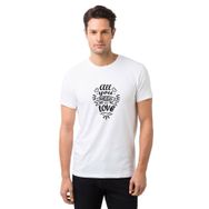 Qivi All You Need Is Love Baskılı Beyaz Erkek Örme T-shirt