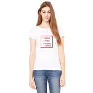 Qivi Altered Carbon Status Baskılı Beyaz Kadın Örme T-shirt