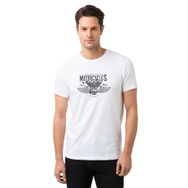 Qivi American Costum Vintage Baskılı Beyaz Erkek Örme T-shirt