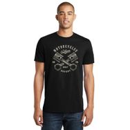 Qivi American Custom Built Not Motorsiklet Baskılı Siyah Erkek Örme T-shirt