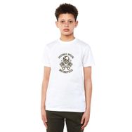 Qivi American Moto Costum Special Baskılı Unisex Çocuk Beyaz T-shirt