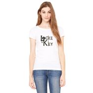 Qivi And Key All Keys Lockekey Tt Baskılı Örme Beyaz Kadın T-shirt