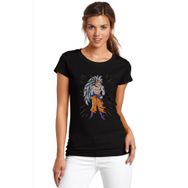 Qivi Anime Dragon Ball Baskılı Örme Siyah SFK0623KDNTS Kadın T-shirt