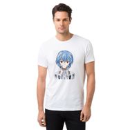 Qivi Anime Evangelion Baskılı Baskılı Beyaz Erkek Örme T-shirt