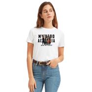Qivi Anime My Hero Baskılı Örme Beyaz Kadın T-shirt