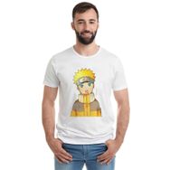 Qivi Anime Naruto Uzamaki Baskılı Beyaz Erkek Örme T-shirt
