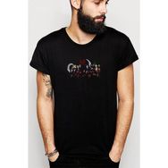 Qivi Anime Ninja War Baskılı Siyah Erkek Örme T-shirt