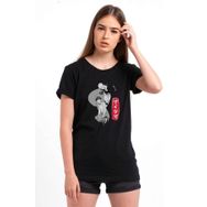 Qivi Anime One Punch Man Baskılı Örme Siyah SFK0652KDNTS T-shirt