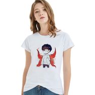 Qivi Anime Tokyo Ghoul Anteiku Baskılı Örme Beyaz T-shirt