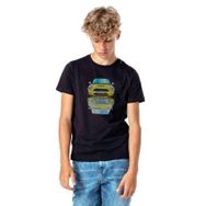 Qivi Araba S Baskılı Unisex Çocuk Siyah T-shirt
