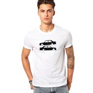 Qivi Araba Şahin Baskılı Beyaz Erkek T-shirt