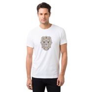 Qivi Aslan Colours Floral Baskılı Beyaz Erkek Örme T-shirt