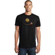 Qivi Astronaut Stay On Moon Rockect Uzay Baskılı Siyah Erkek Örme T-shirt