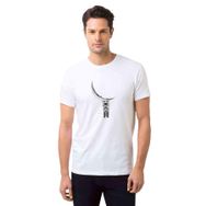 Qivi Astronot Aya Asılı Astronot Baskılı Beyaz Erkek T-shirt