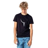 Qivi Astronot Aya Asılı Astronot Baskılı Unisex Çocuk Siyah T-shirt