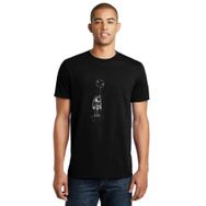 Qivi Astronot Uzay Balon Ay Baskılı Siyah Erkek Örme T-shirt