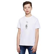 Qivi Astronot Uzay Balon Ay Baskılı Unisex Çocuk Beyaz T-shirt