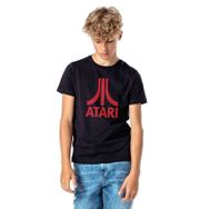 Qivi Atari Logo Baskılı Unisex Çocuk Siyah T-shirt