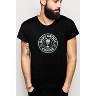 Qivi Baby Groot Coffee Baskılı Siyah Erkek Örme T-shirt