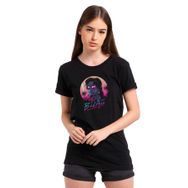 Qivi Bad Ass Baskılı Siyah Kadın Örme T-shirt