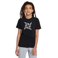 Qivi Basketbol Baskılı Unisex Çocuk Siyah T-shirt