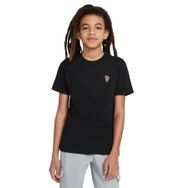Qivi Baykuş Sevimli Baykuş Yeşil Ve Siyah Gömlekli Göğüs Baskılı Unisex Çocuk Siyah T-shirt