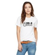 Qivi Bb 8 Droıd Baskılı Beyaz Örme Kadın T-shirt