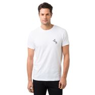 Qivi Beyaz At Gümüş At Baskılı Beyaz Erkek Örme T-shirt