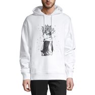 QIVI BGA0839-ERKKP Anime Naruto Baskılı Beyaz Erkek Uzun Kol Örme Sweatshirt