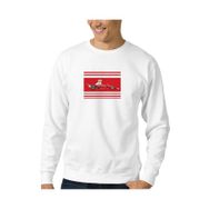 Qivi BGA2342-ERKSW Baskılı Erkek Beyaz Sweatshirt