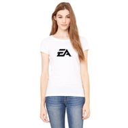 Qivi Big Bang Logo Baskılı Beyaz Kadın Örme T-shirt