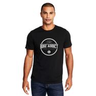 Qivi Bike Addict Logo Baskılı Siyah Erkek Örme T-shirt