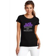 Qivi Black Sabbath Master Of Reality Baskılı Örme Siyah Kadın T-shirt