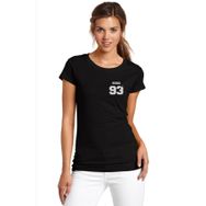 Qivi Bts Suga 93 Baskılı Siyah Kadın Örme T-shirt