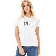 Qivi Burzum Anthology Logo Baskılı Beyaz Kadın Örme T-shirt