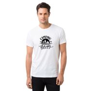 Qivi Camping Therapy Baskılı Beyaz Erkek T-shirt