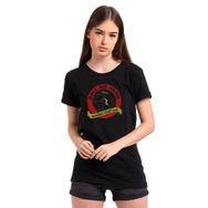 Qivi Carmen Sandiego Ball So Har Baskılı Siyah Kadın Örme T-shirt