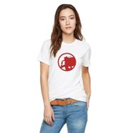 Qivi Carmen Sandiego Logo Blue Side Baskılı Beyaz Kadın Örme T-shirt