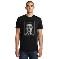 Qivi Charlie Chaplie Portre Baskılı Siyah Erkek Örme T-shirt