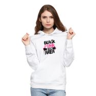 Qivi CKB0202-KDNKP Black Pink In Your Area Baskılı Örme Kadın Beyaz Sweatshirt